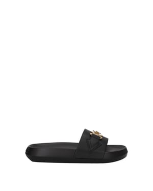Versace Svart Lädertofflor