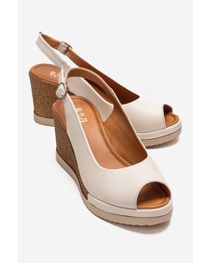 Helina Leren Wedge Sandaal