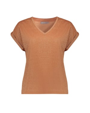 Geisha t-shirt lurex v-neck 62351-24 202 ginger