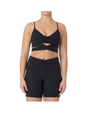 Skechers Goflex Slim Wrap Beha Polyester Dames Zwarte Sportbeha