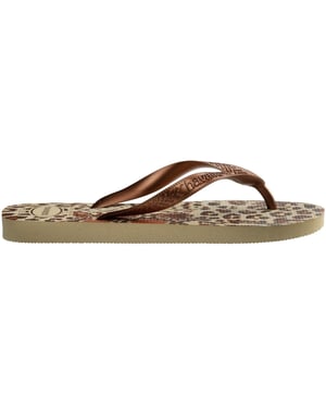 Women's Havaianas Leopard Patterned Flip Flops Sandals in Multi