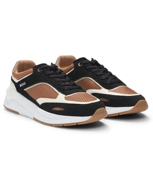 Women's Boss Skylar Low Top Trainers in Medium Beige