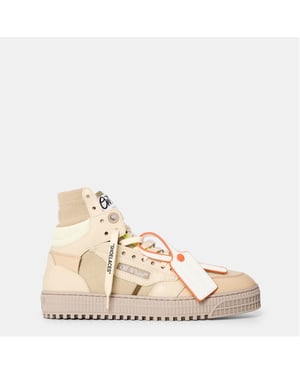 Women's Off White 3.0 Color Block Hi Top Sneakers in Beige
