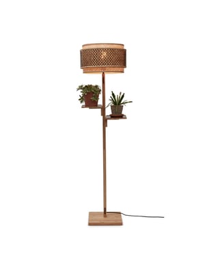 Good&Mojo Vloerlamp bhutan bamboe/zwart Ø40x160cm
