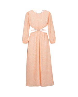 Women's Hugo Kasmata Crew Neck Long Sleeve Maxi Dress in Open Misc
