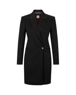 Women's Boss Dackea Solid Patterned Blazer in Black