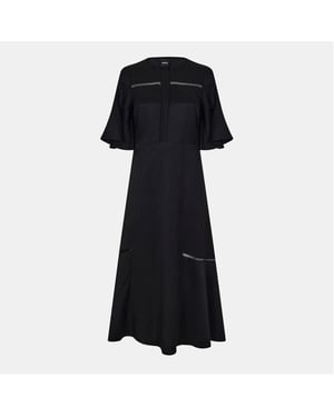 Women's Boss Dileina Crew Neck Maxi Skater Dress in Black