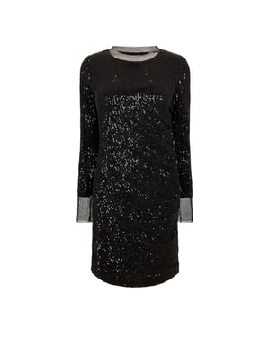 Women's Boss Edegra All Over Sequinned Design Dress in Black