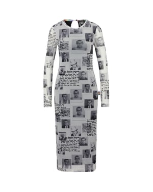 Women's Boss Keith Haring Crew Neck Long Sleeve Midi Bodycon Dress in Black