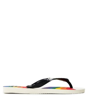 Women's Havaianas Top Pride White Black 35 36 Flip Flops in Grey/Dark/Red