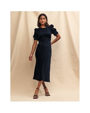 Women's Nobodys Child Moira Crew Neck Midi Slip Dress in Black