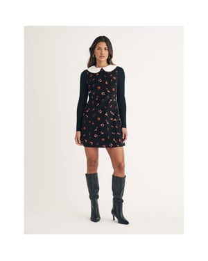 Women's Nobodys Child Mpl Collared Neck Mini A-Line Dress in Black