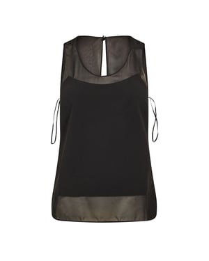 Dames Ted Baker Mouwloze Top met Paneel Detail in Zwart