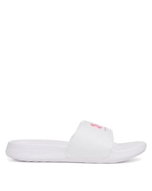 Women's Under Armour Ignite Select Open Toe Slides in White