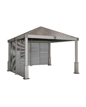 Sojag Nanda aluminium paviljoen incl. zijpaneel 363x363x313 cm -