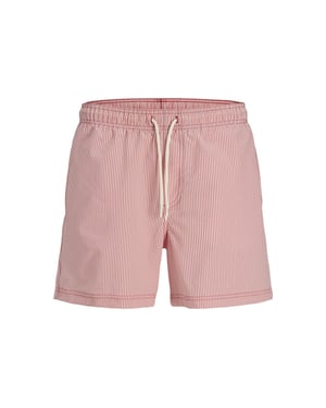 Jack & Jones Heren zwemshort jpstmaui ocean seersucker gestreept rood