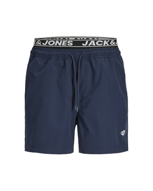 Jack & Jones Heren zwemshort jpstmaui surf dubbele waistband effen donker