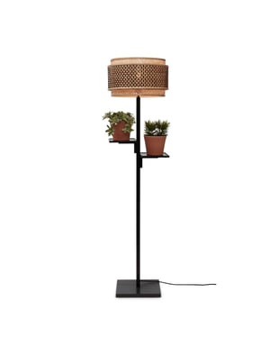Good&Mojo Vloerlamp bhutan zwart/bamboe Ø40x160cm