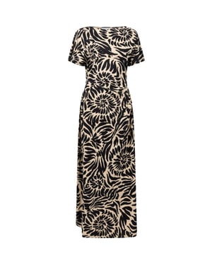 Tramontana Dress print black & pebble