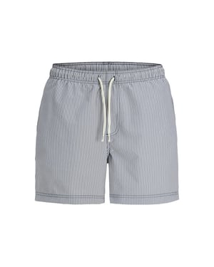Jack & Jones Heren zwemshort jpstmaui ocean seersucker gestreept donkerblauw