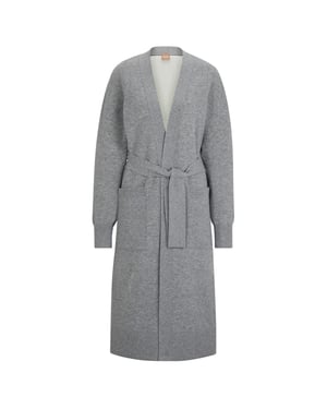 Women's Boss V-Neck Long Sleeve Dressing Gown in Silver