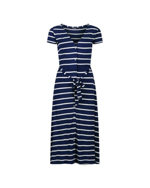 Women's Regatta Maisyn V-Neck Maxi T-Shirt Dress in Navy/WhitStr