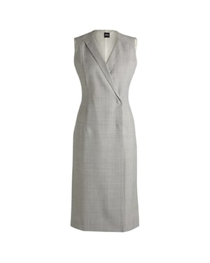Women's Boss Dimala V-Neck Sleeveless Knee Length Dress in Open Miscellans