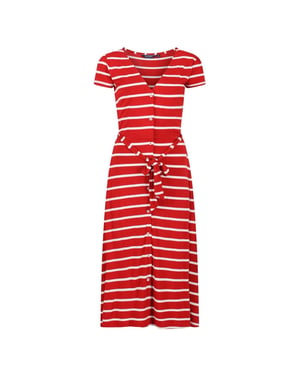Women's Regatta Maisyn V-Neck Short Sleeve Maxi Dress in TruRd/WhtStr