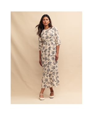 Women's Nobodys Child Rachel Crew Neck Midi Dress in Cream