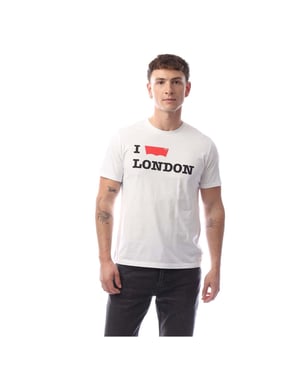 Men's Levis Levi London Text Graphic Crew Neck Short Sleeve T-Shirt in London White