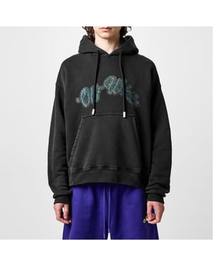 Men's Off White Bacchus Skate Hoodie in Black