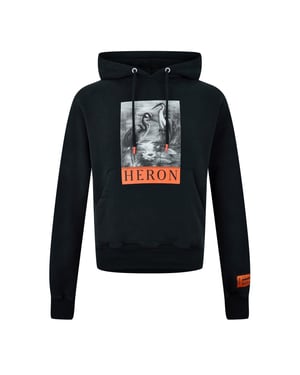 Men's Heron Preston Logo Hooded Sweatshirt in Black/White