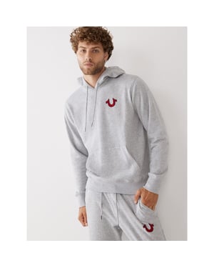 Men's True Religion Buddha Pllovr in Heather Grey