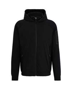 Men's Boss Hooded Regular Fit Jacket in Black