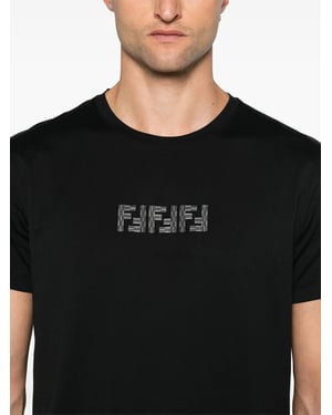 FF Labyrinth Embroidered T-shirt in Black