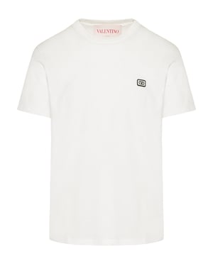 Small VLOGO Patch Embroidered T-Shirt in White