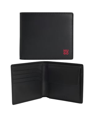 Hugo Boss Mens Leather Wallet Tibby_N_4cc Bifold Credit Cardholder