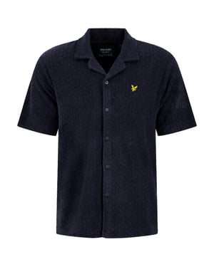 Lyle and Scott Honeycomb toweling shirt navy