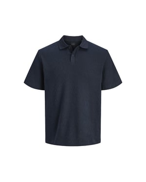 Jack & Jones Jprblatrenton ss jacquard polo navy