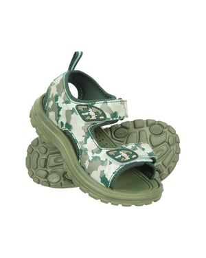 'Sand' Kids Sandals with Touch Strap Fastening Summer Shoes Green