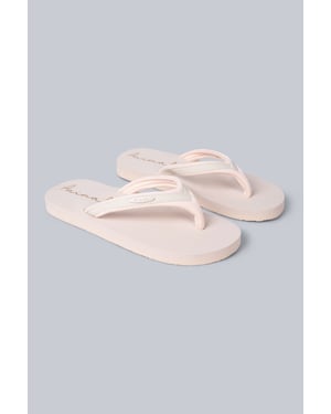 'Swish' Women's Flip Flops with Soft Padded Upper Straps Comfy Slip-on Beach Sandals Beige