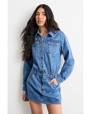 Denim Shirt Mini Dress