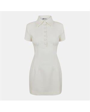 Women's Odd Muse The Ultimate Button Plaquette Collared Mini Dress in White