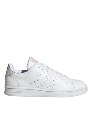 Women's adidas Advantage Lace Up Low Top Sneakers in .White/ White