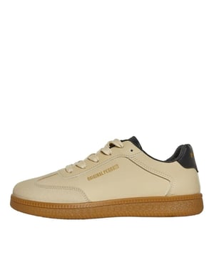 Women's Original Penguin Salsa Round Toe Flat Heel Court Shoes in Cream