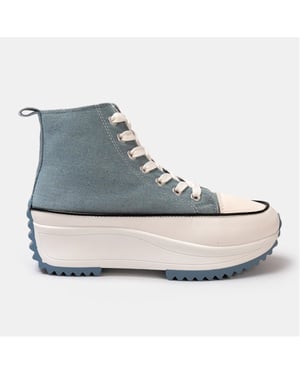 Women's Firetrap Platform Hi Top Ladies Trainers in Blue