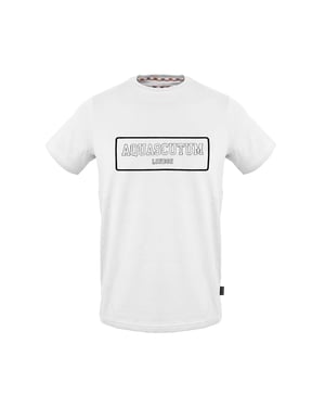 Men's Aquascutum Crew Neck Short Sleeve Jersey T-Shirt in  White
