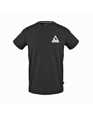 Men's Aquascutum Crew Neck Short Sleeve Regular Fit T-Shirt in Black