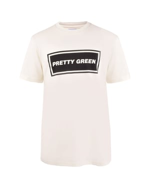 Men's Pretty Green Icon Lettering Regular Fit T-Shirt in White