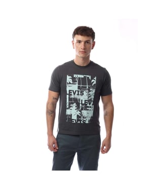 Men's Levis Graphic Crew Neck Short Sleeve Relaxed Fit T-Shirt in HP Black Oyster